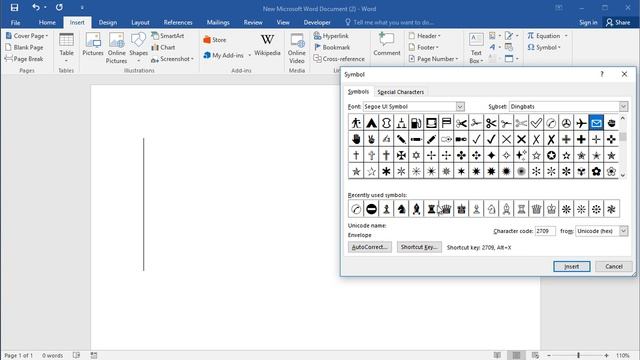 How To Type Mail Symbol In Word