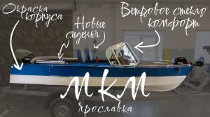 МКМ Ярославка с ветровым стеклом "Комфорт" с боковиной "Фиш" и окраской в два цвета!