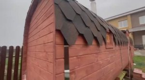 Баня бочка "Квадро" 6 метров с помывочной купить в Володарске.