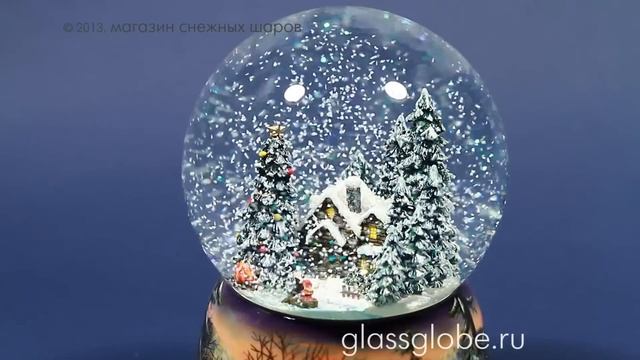 Новогодний снежный шар Замерзший пруд смотреть онлайн