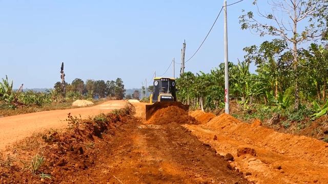 Bulldozer Shantui DH13U B2 XL Special Skills Building New Road Construction at Rural Plantations смотреть онлайн