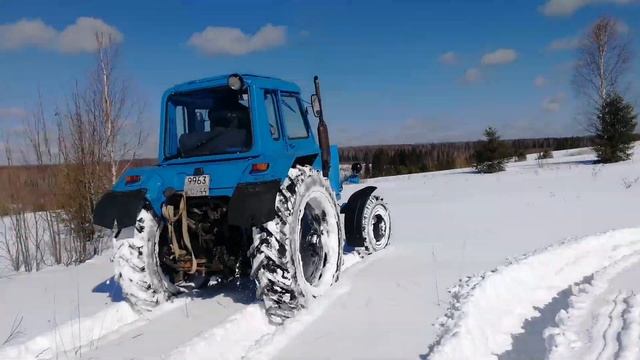 Ездим по насту на мтз 82. смотреть онлайн