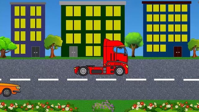 Мультик про машинки (Красная фура и Автокран) смотреть онлайн