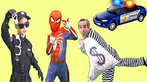 Человек Паук, полицейский и воришка. История для детей.