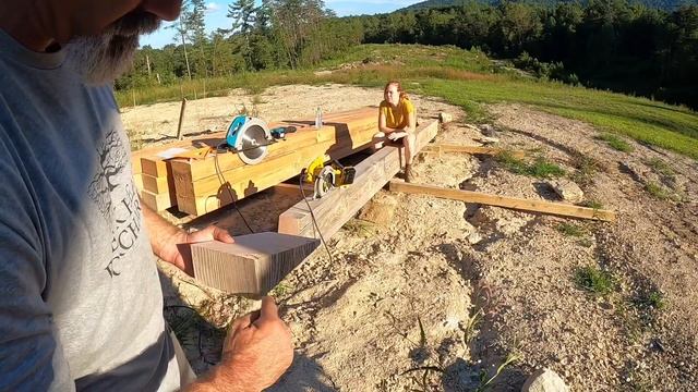 Fir rafters in the bedroom ceiling. Post and Beam SIPs house build #72. смотреть онлайн
