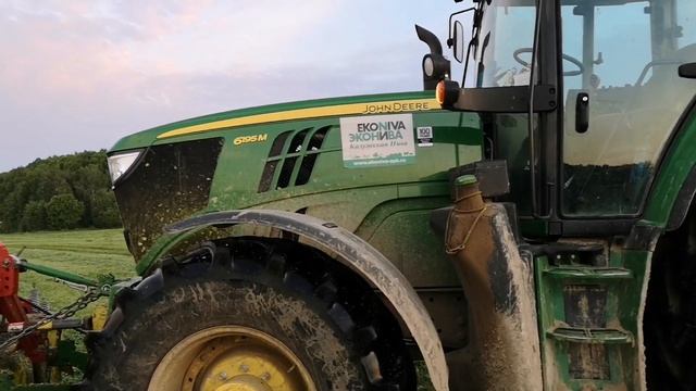 Обкатываю новую косилку POTTINGER Novacat X8, работа на Джон дире 6195м