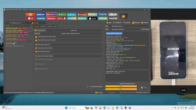 Huawei All Models MT6833 Erase FRP in Preloader Mode No Need Testpoint Success By UnlockTool !