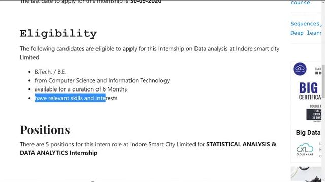 Internship STATISTICAL ANALYSIS & DATA ANALYTICS Internship At Indore Smart City Limited,