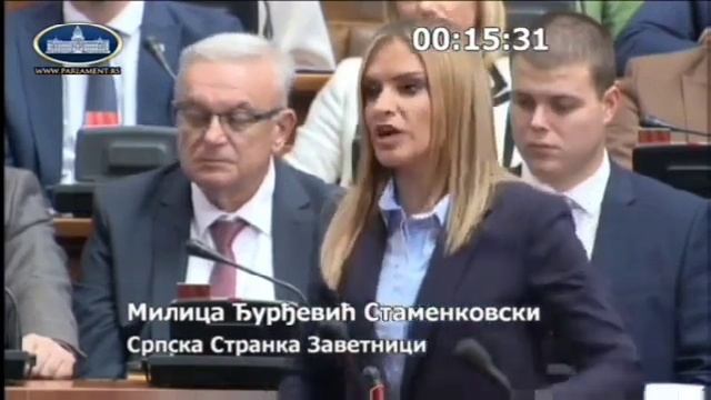 Зашто вам смета када кажемо да је Косово Србија? - излагање Милице Ђурђевић у Народној скупштини смотреть онлайн