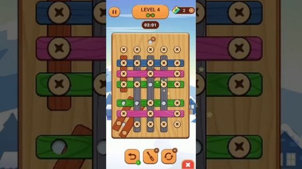 Wood nuts: screw puzzle | Be smart & win screw challenge game level 1 - 5