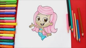 Как нарисовать Молли (Bubble Guppies) простым способом