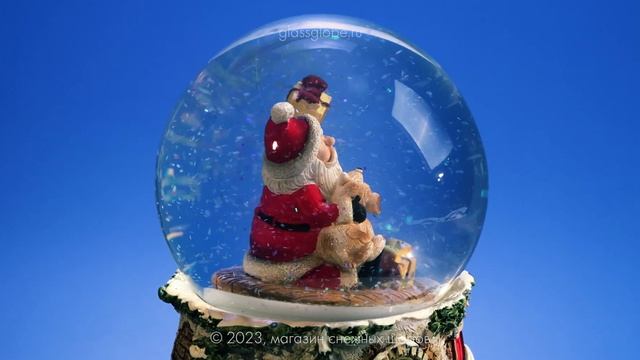 снежный шар "Санта с собачкой" с мелодией "We Wish You a Merry Christmas". смотреть онлайн