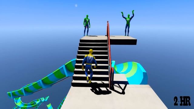 GTA 5 Water Ragdolls Green Spiderman vs Yellow Spiderman Jumps/Fails (Euphoria Physics) #6 смотреть онлайн