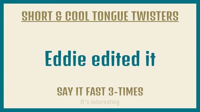 English Tongue Twisters