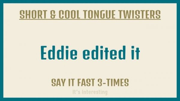 English Tongue Twisters