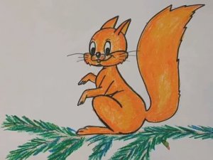 Как нарисовать белку карандашами Поэтапно - обучающее видео для детей