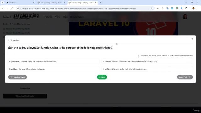 191 -Manage Quiz Submission for Course Part 5 смотреть онлайн