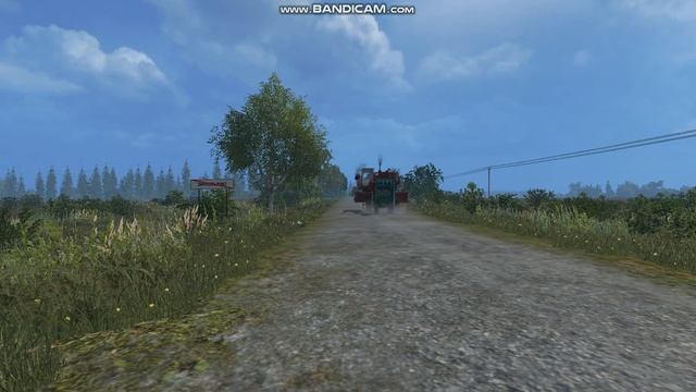 Дорога на поле. Комбайны нива и енисей. Farming simulator 15. смотреть онлайн
