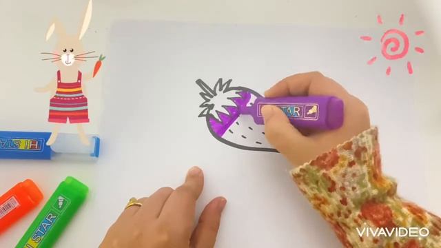 Bolalar Uchun Qulupnay Rasm Chizish | Рисунок клубники для детей | Drawing Strawberries For Kids