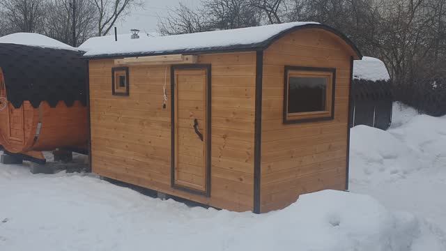 Баня "Каркасная" 4 метра с полукруглой крышей купить на Бору. смотреть онлайн