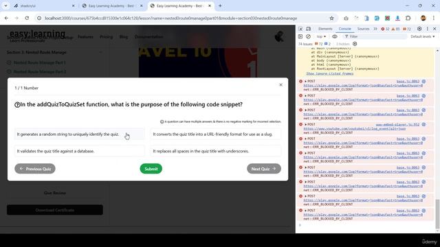 193 -Manage Quiz Submission for Course Part 7 смотреть онлайн