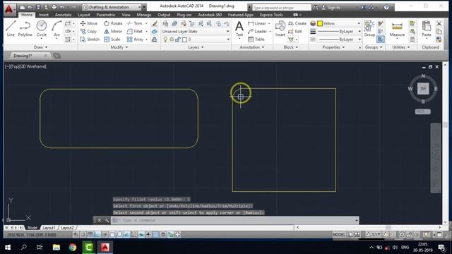 Fillet Command in AutoCAD full explained by Drafting Career in Hindi #14 смотреть онлайн