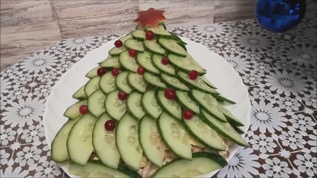 Салат ЁЛОЧКА. Праздничный новогодний салат. ВКУСНЫЙ салат на Новый Год, новогодний стол смотреть онлайн