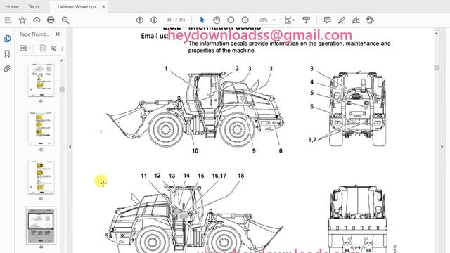 Liebherr L 550 1287 Wheel Loader Operator's Manual SN 35542