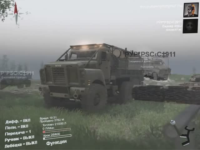 Spintires - Доставка леса на MTVR ( Прицеп ) смотреть онлайн