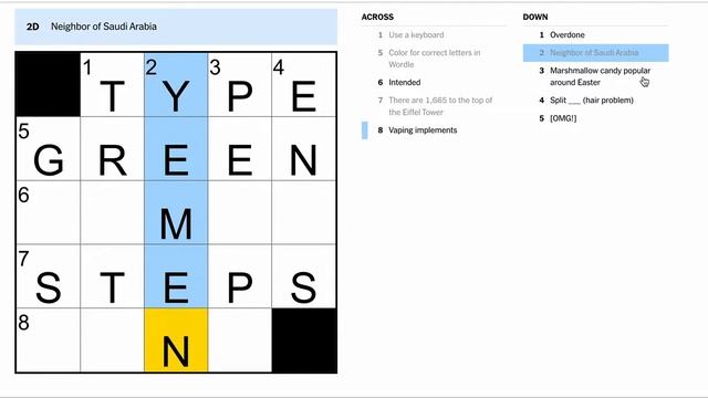 Today's New York Times NYT Mini Crossword 5 May 2022 solved answer смотреть онлайн