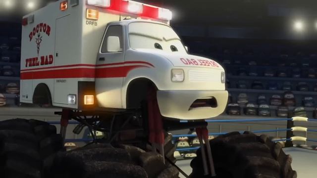 Looking For Disney Pixar Cars On The Rocky Road : Lightning Mcqueen, Dinoco Helicopter, Mater, Sall