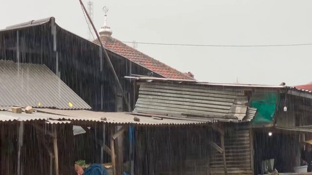 Super heavy rain and strong winds in the village| thunderstorm fell asleep to the sound of the rain смотреть онлайн
