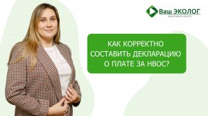 Как корректно составить декларацию о плате за НВОС?