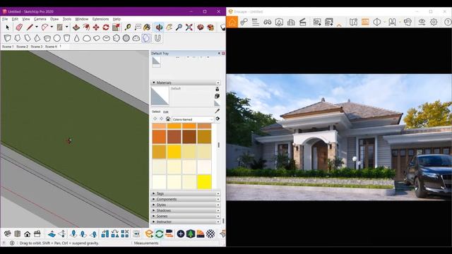 Enscape 3.3 for Sketchup 2020 | Modern Facade House Render смотреть онлайн