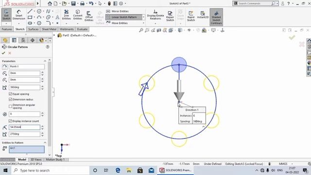 Circular Sketch Pattern #22 | SolidWorks Tutorial in Hindi #easy2designcenter смотреть онлайн