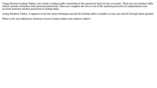 Software Engineering: Difference between reverse lookup tables and rainbow tables смотреть онлайн