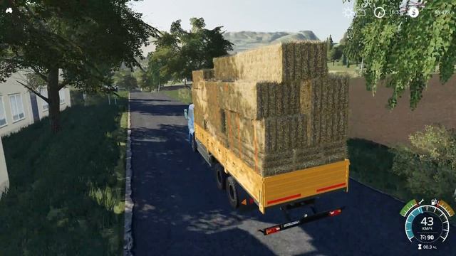 ПРОДАЖА ТЮКОВ,ЧУТЬ НЕ ПЕРЕВЕРНУЛ КАМАЗ Farming Simulator 2019 смотреть онлайн