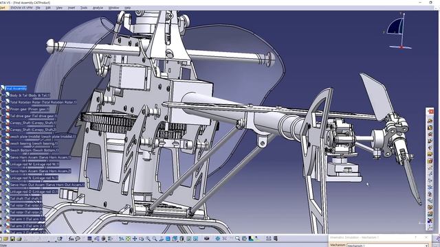 CATIA V5 RC Helicopter Kinematics смотреть онлайн
