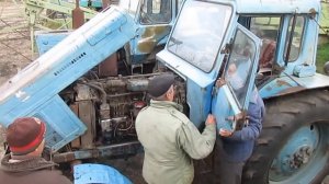 попытка завести мтз -80 пускачем ...