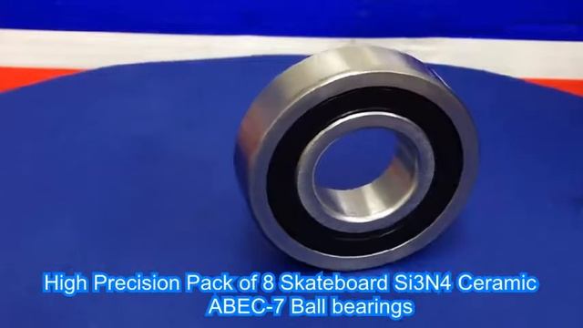 High Precision Pack of 8 Skateboard Si3N4 Ceramic ABEC-7 Ball bearings смотреть онлайн