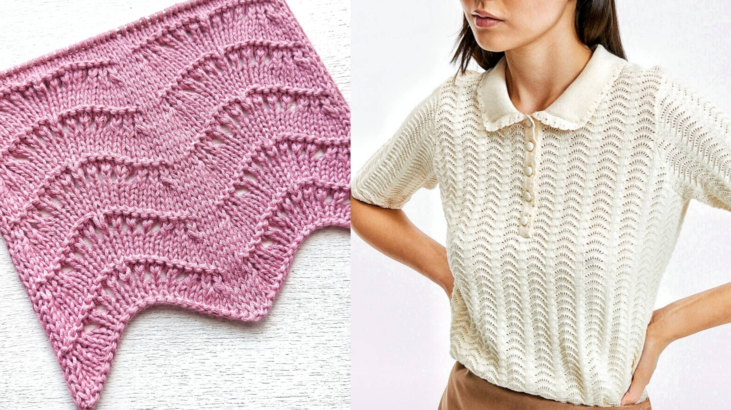 Ажурный волнистый узор пуловера от La Redoute смотреть онлайн