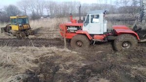 Трактор ДТ75 И  Т150к Уранили телегу