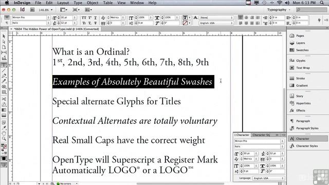 Indesign CS6 0604 The Hidden Power Of OpenType смотреть онлайн