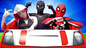 Команда Человека Паука танцует в машине!