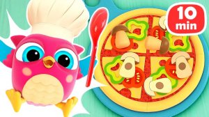 Совенок Хоп Хоп готовит игрушечную пиццу! Новые серии мультфильма. Веселые мультики для малышей.