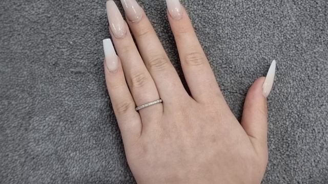 Platinum Micro Set Semi Rubover Diamond 0.17ct Half Eternity Ring 2.00mm