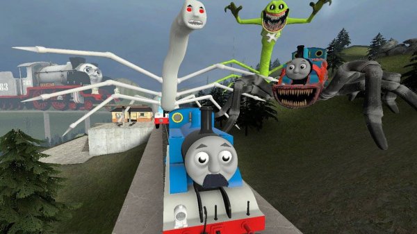 Строим Поезд Томаса, преследуемый Армией монстров Проклятого Поезда Томаса