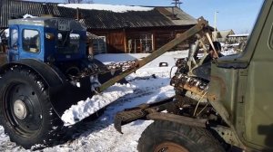Сьемка двигателя с помощью стрелы Т-40