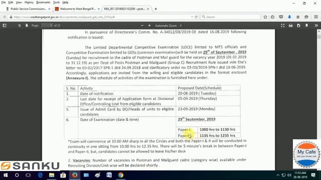 #Post Office MTS & GDS Departmental Candidate form 2019. পোস্ট অফিসে চাকরিজীবীদের জন্যে MTS এবং GD смотреть онлайн