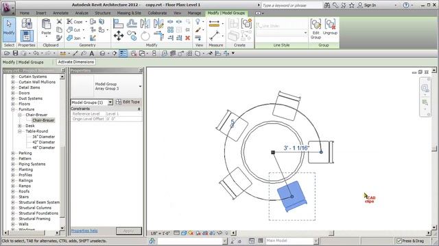REVIT ARCH 2012 MODIFY 23 ARRAY RADIAL смотреть онлайн